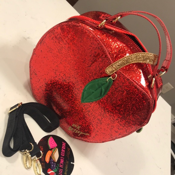 betsey johnson apple lunch bag